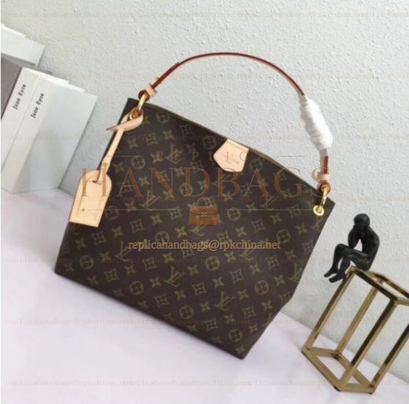 Replica Louis Vuitton Brown Monogram Beige Interior Graceful PM