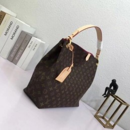 Replica Louis Vuitton Brown Monogram Pale Pink Interior Graceful MM