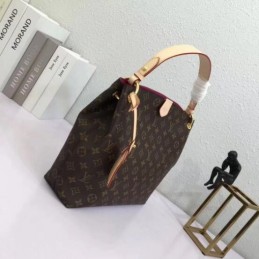 Replica Louis Vuitton Brown Monogram Pale Pink Interior Graceful PM