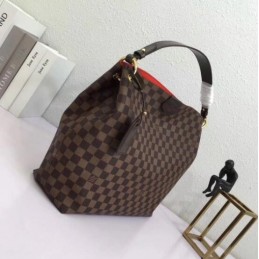 Replica Louis Vuitton Brown Damier Ebene Red Interior Graceful MM