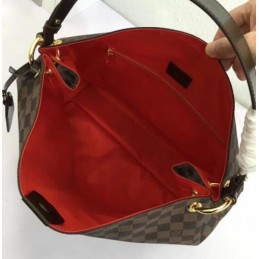 Replica Louis Vuitton Brown Damier Ebene Red Interior Graceful MM