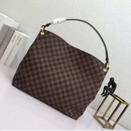 Replica Louis Vuitton Brown Damier Ebene Red Interior Graceful MM