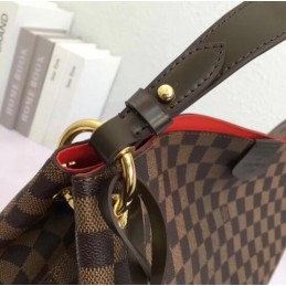 Replica Louis Vuitton Brown Damier Ebene Red Interior Graceful MM