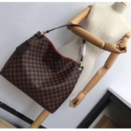 Replica Louis Vuitton Brown Damier Ebene Red Interior Graceful MM