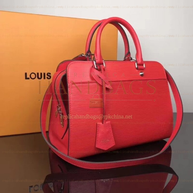 Replica Louis Vuitton Red Textured Vaneau MM