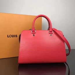 Replica Louis Vuitton Red Textured Vaneau MM