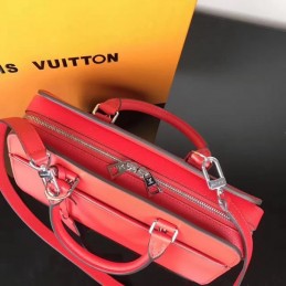 Replica Louis Vuitton Red Textured Vaneau MM