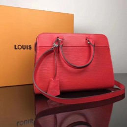 Replica Louis Vuitton Red Textured Vaneau MM