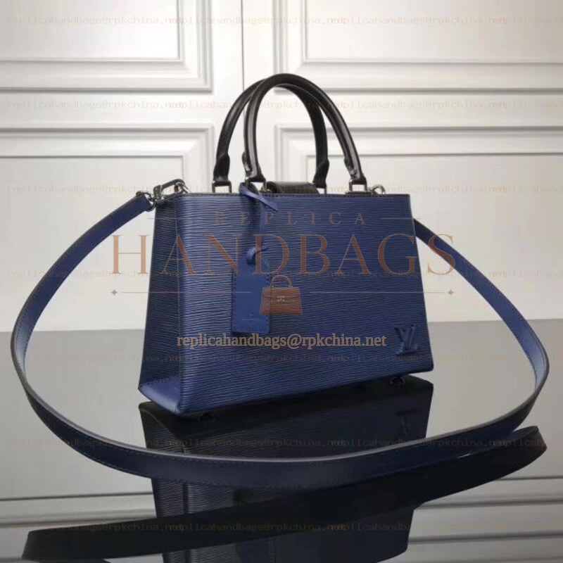 Replica Louis Vuitton Navy Blue Textured Kleber PM