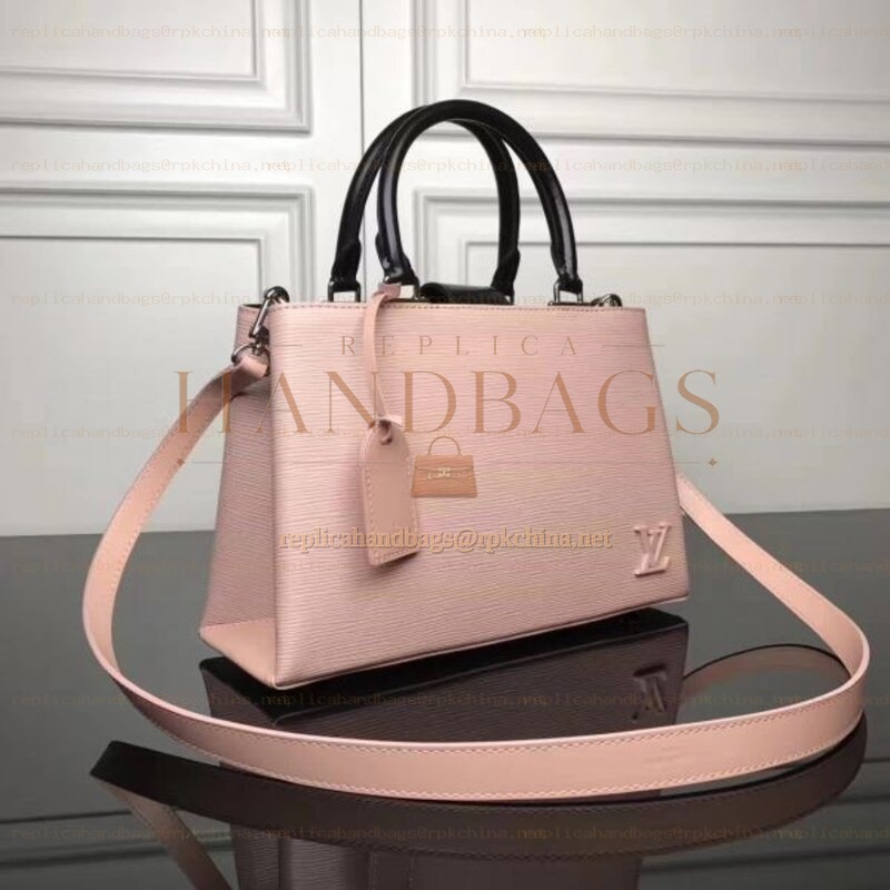 Replica Louis Vuitton Pale Pink Black Handle Kleber PM