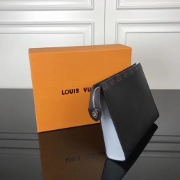 Replica Louis Vuitton Black Epi Leather Pochette Voyage MM Wristlet