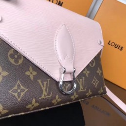 Replica Louis Vuitton Brown Monogram Pale Pink Flap Saint Michel - Style 2