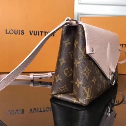 Replica Louis Vuitton Brown Monogram Pale Pink Flap Saint Michel - Style 2