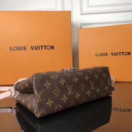 Replica Louis Vuitton Brown Monogram Pale Pink Flap Saint Michel - Style 2