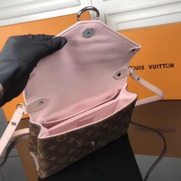 Replica Louis Vuitton Brown Monogram Pale Pink Flap Saint Michel - Style 2