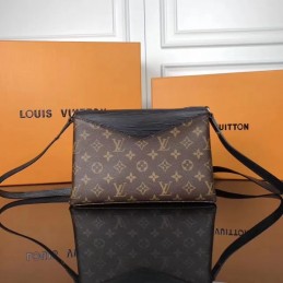 Replica Louis Vuitton Brown Monogram Black Flap Saint Michel - Style 2