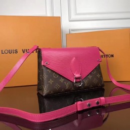 Replica Louis Vuitton Brown Monogram Fuchsia Flap Saint Michel