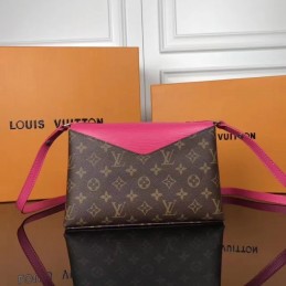 Replica Louis Vuitton Brown Monogram Fuchsia Flap Saint Michel