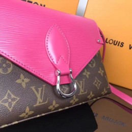 Replica Louis Vuitton Brown Monogram Fuchsia Flap Saint Michel