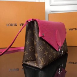Replica Louis Vuitton Brown Monogram Fuchsia Flap Saint Michel