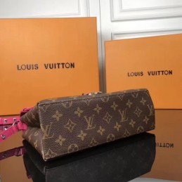 Replica Louis Vuitton Brown Monogram Fuchsia Flap Saint Michel