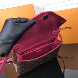 Replica Louis Vuitton Brown Monogram Fuchsia Flap Saint Michel