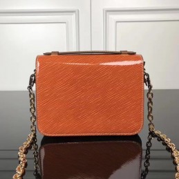 Replica Louis Vuitton Orange Textured Chain Metis Pochette
