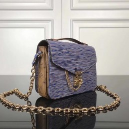 Replica Louis Vuitton Blue Monogram Chain Metis Pochette