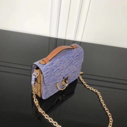 Replica Louis Vuitton Blue Monogram Chain Metis Pochette