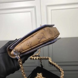 Replica Louis Vuitton Blue Monogram Chain Metis Pochette