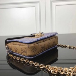 Replica Louis Vuitton Blue Monogram Chain Metis Pochette