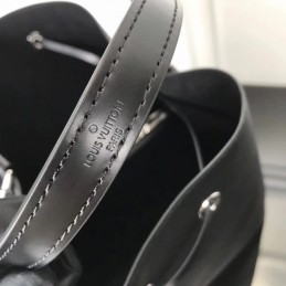 Replica Louis Vuitton Black Gray Drawstring Lockme Bucket