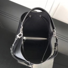 Replica Louis Vuitton Black Gray Drawstring Lockme Bucket