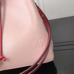 Replica Louis Vuitton Pale Pink Red Drawstring Lockme Bucket