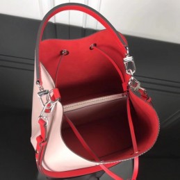 Replica Louis Vuitton Pale Pink Red Drawstring Lockme Bucket