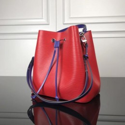 Replica Louis Vuitton Red Blue Drawstring Lockme Bucket