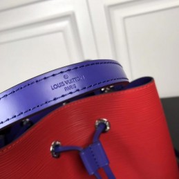 Replica Louis Vuitton Red Blue Drawstring Lockme Bucket