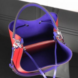 Replica Louis Vuitton Red Blue Drawstring Lockme Bucket