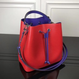 Replica Louis Vuitton Red Blue Drawstring Lockme Bucket