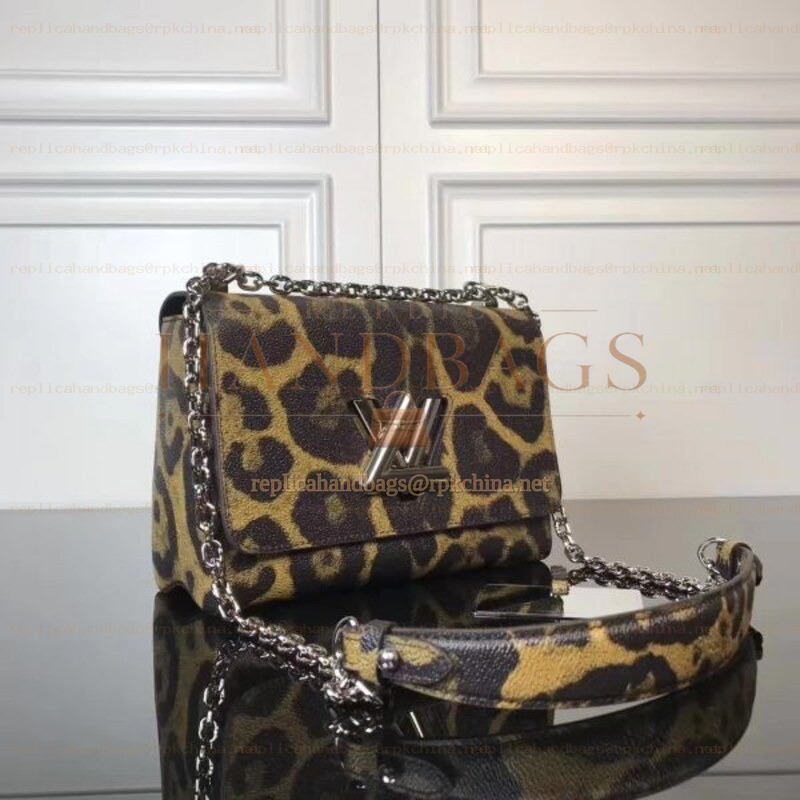 Replica Louis Vuitton Brown Leopard Twist MM