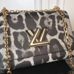 Replica Louis Vuitton Gray Leopard Twist MM