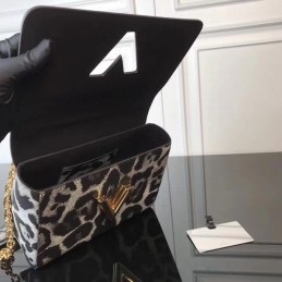 Replica Louis Vuitton Gray Leopard Twist MM