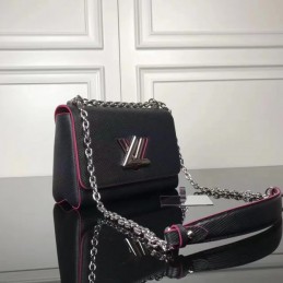 Replica Louis Vuitton Black Fuchsia Trim Twist MM