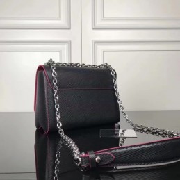 Replica Louis Vuitton Black Fuchsia Trim Twist MM