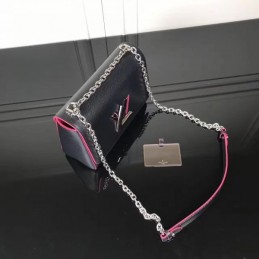 Replica Louis Vuitton Black Fuchsia Trim Twist MM