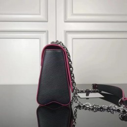 Replica Louis Vuitton Black Fuchsia Trim Twist MM
