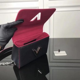 Replica Louis Vuitton Black Fuchsia Trim Twist MM