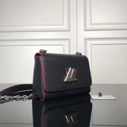 Replica Louis Vuitton Black Fuchsia Trim Twist MM