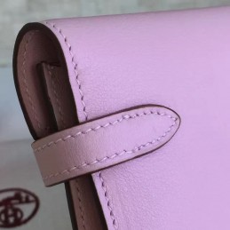 Replica Hermes Pink Kelly Wallet Silver Hardware