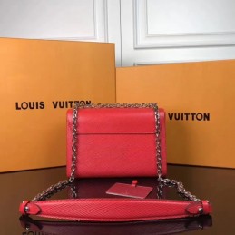 Replica Louis Vuitton Red Black Trim Twist MM